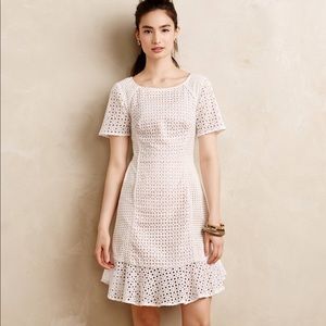 New Anthropologie white lace dress
